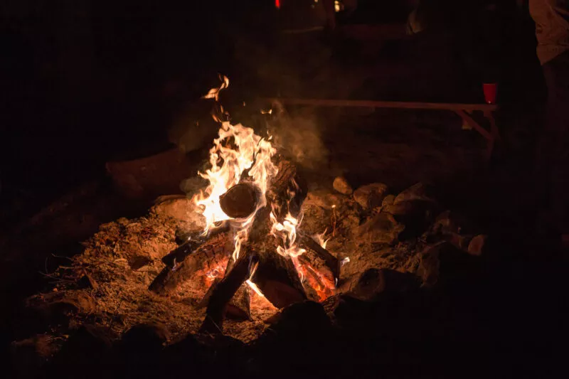 fire pit, Creekside Cantina Party