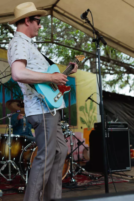 Chris Guthridge performs with his band, Ride the Blinds, at Lambstock, 2022.