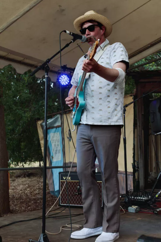 Chris Guthridge performs with his band,  Ride the Blinds, at Lambstock, 2022.