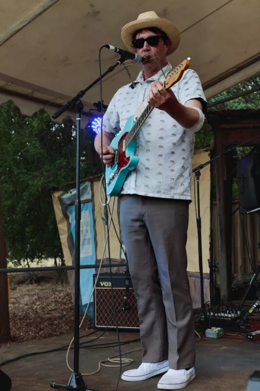 Chris Guthridge performs with his band,  Ride the Blinds, at Lambstock, 2022.