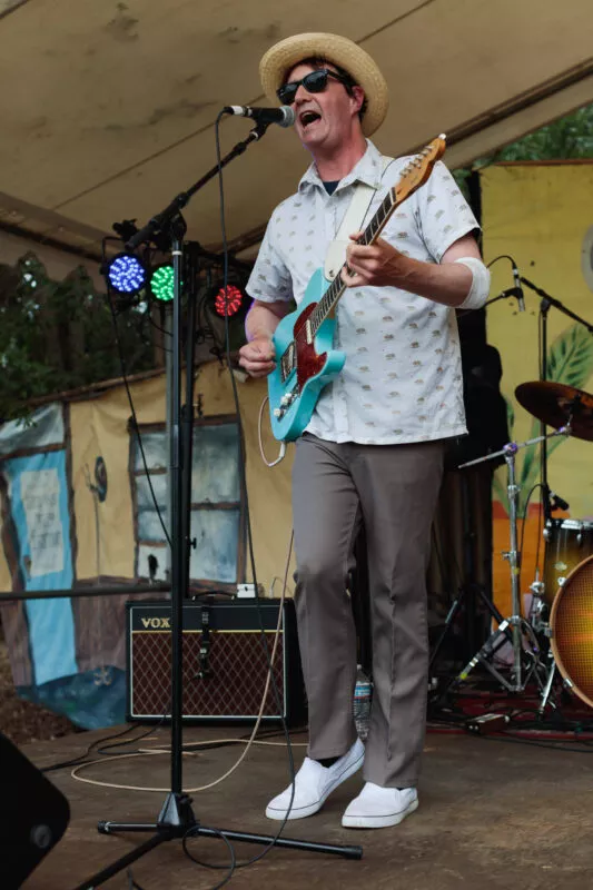 Chris Guthridge performs with his band, Ride the Blinds, at Lambstock, 2022.