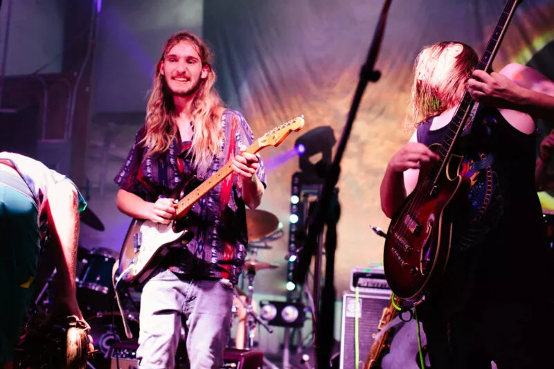 Jules Beeler performs with Smokey The Groove, at Lambstock 2021