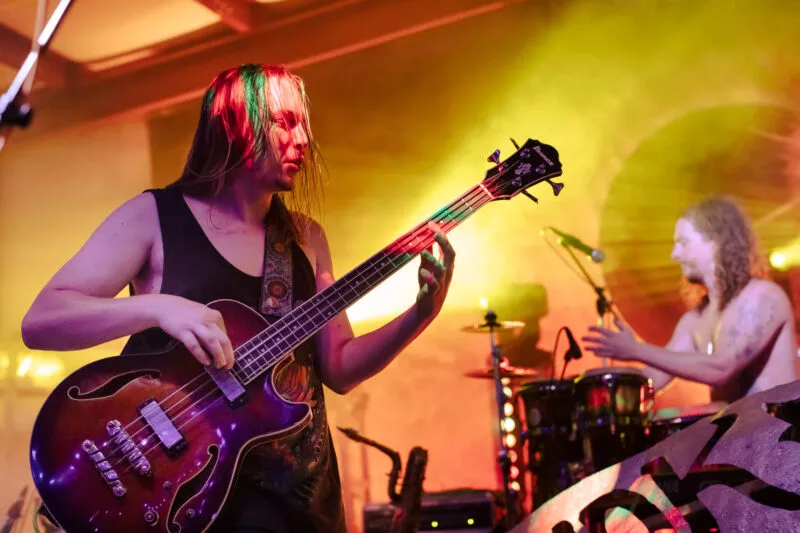 Austin Farwell performs with his band, Smokey The Groove, at Lambstock 2021