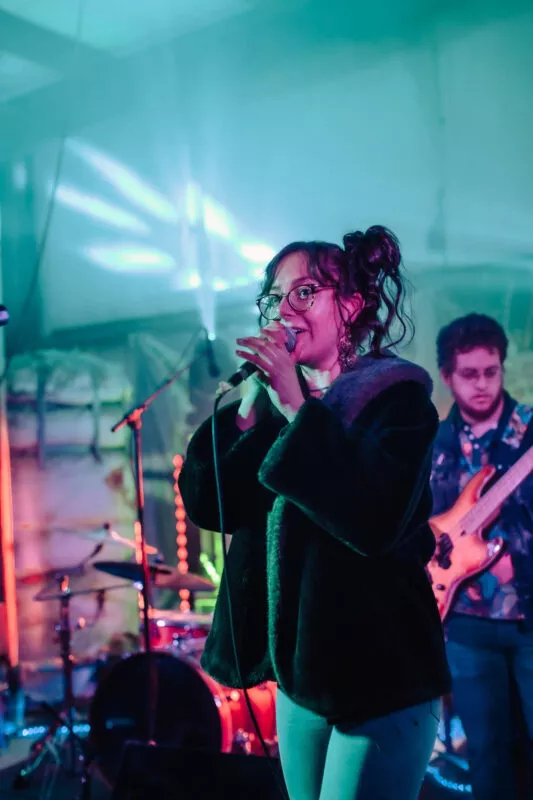 Samaria Arnold performing with her band, The Project, at the St Patty's Shindig.