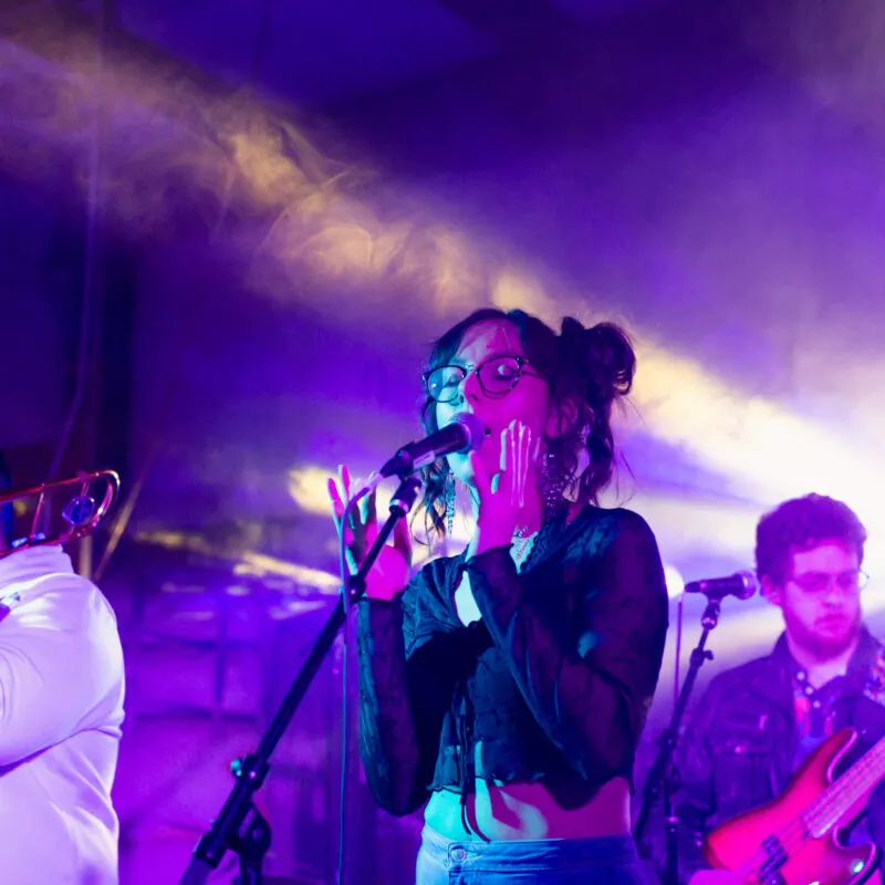 Samaria Arnold performing with her band, The Project, at the St Patty's Shindig.